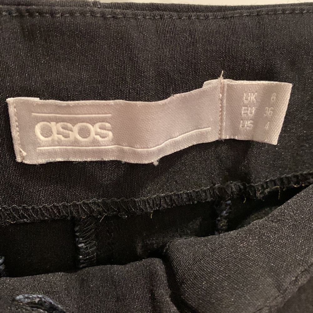 ASOS DESIGN Skinny High Waist Pants Black Size 4 Business Casual Trousers - Picture 3 of 6
